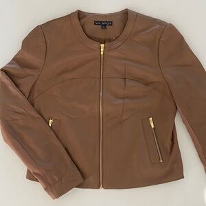 VIA SPIGA LAMBSKIN LEATHER BIKER MOTO JACKET